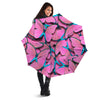 Pink And Blue Butterfly Print Umbrella-grizzshop