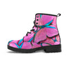 Pink And Blue Butterfly Print Women's Boots-grizzshop