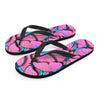 Pink And Blue Butterfly Print Women's Flip Flops-grizzshop