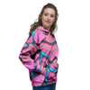 Pink And Blue Butterfly Print Women's Hoodie-grizzshop