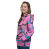 Pink And Blue Butterfly Print Women's Hoodie-grizzshop