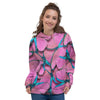 Pink And Blue Butterfly Print Women's Hoodie-grizzshop