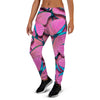 Pink And Blue Butterfly Print Women's Joggers-grizzshop