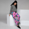 Pink And Blue Butterfly Print Women's Joggers-grizzshop