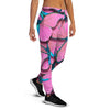 Pink And Blue Butterfly Print Women's Joggers-grizzshop