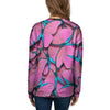 Pink And Blue Butterfly Print Women's Sweatshirt-grizzshop