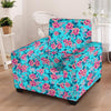 Pink And Blue Rose Floral Armchair Cover-grizzshop