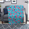 Pink And Blue Rose Floral Blanket-grizzshop