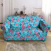 Pink And Blue Rose Floral Loveseat Cover-grizzshop