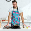 Pink And Blue Rose Floral Men's Apron-grizzshop