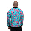 Pink And Blue Rose Floral Men's Bomber Jacket-grizzshop