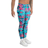 Pink And Blue Rose Floral Men's Leggings-grizzshop