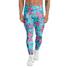 Pink And Blue Rose Floral Men's Leggings-grizzshop