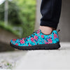 Pink And Blue Rose Floral Men's Sneakers-grizzshop