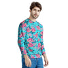 Pink And Blue Rose Floral Men's Sweatshirt-grizzshop