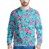 Pink And Blue Rose Floral Men's Sweatshirt-grizzshop