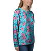 Pink And Blue Rose Floral Women's Sweatshirt-grizzshop