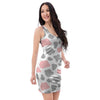 Pink And Grey Cow Print Bodycon Dress-grizzshop