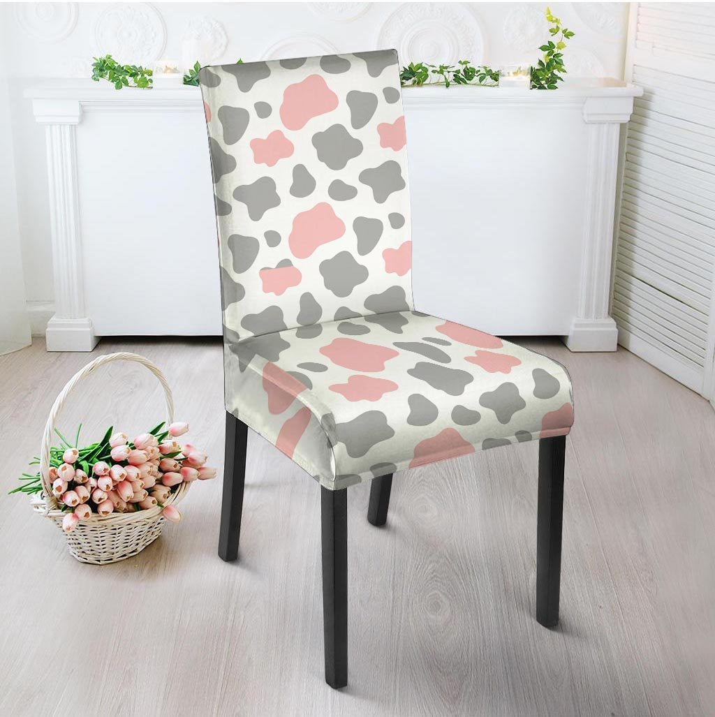 Pink And Grey Cow Print Chair Cover-grizzshop