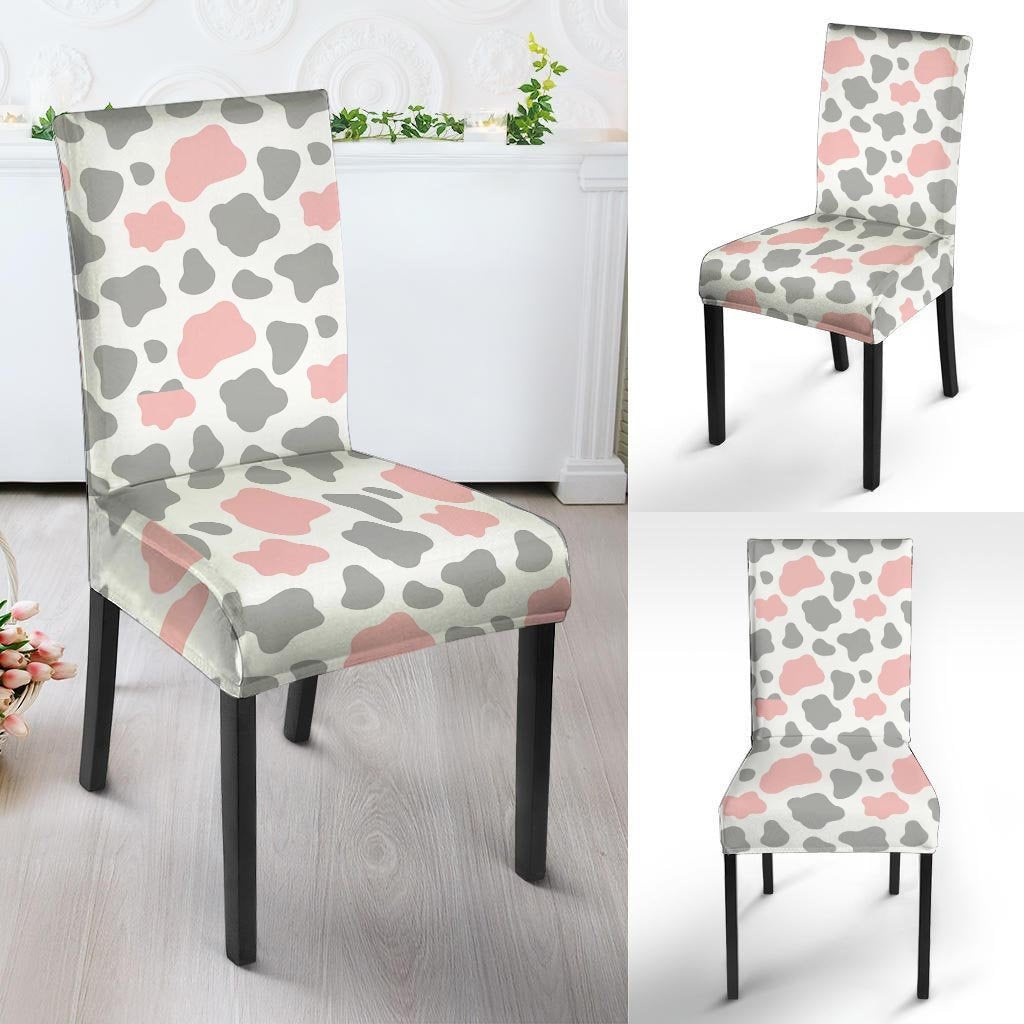 Pink And Grey Cow Print Chair Cover-grizzshop