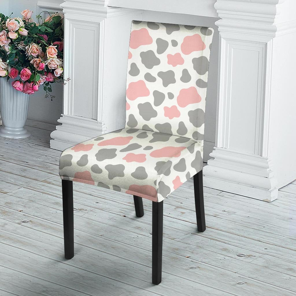 Pink And Grey Cow Print Chair Cover-grizzshop