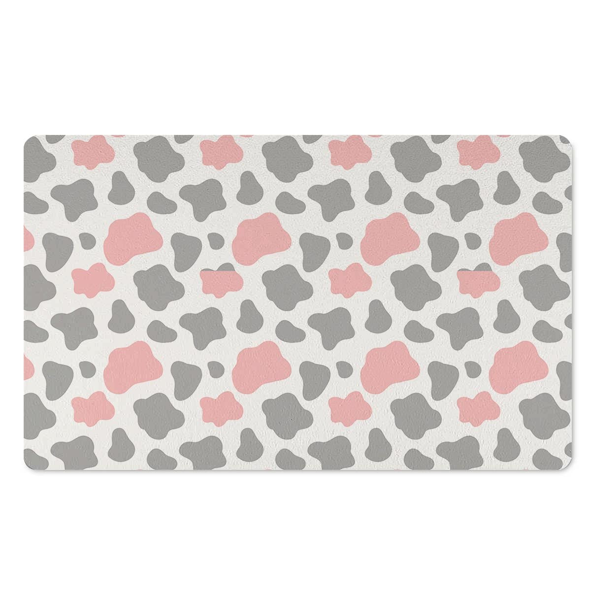 Pink And Grey Cow Print Door Mat-grizzshop