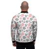 Pink And Grey Cow Print Men's Bomber Jacket-grizzshop