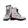 Pink And Grey Cow Print Men's Boots-grizzshop