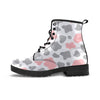 Pink And Grey Cow Print Men's Boots-grizzshop