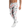 Pink And Grey Cow Print Men's Leggings-grizzshop