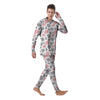 Pink And Grey Cow Print Men's Pajamas-grizzshop