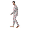 Pink And Grey Cow Print Men's Pajamas-grizzshop