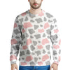 Pink And Grey Cow Print Men's Sweatshirt-grizzshop