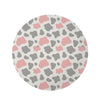 Pink And Grey Cow Print Round Rug-grizzshop