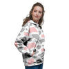 Pink And Grey Cow Print Women's Hoodie-grizzshop