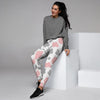 Pink And Grey Cow Print Women's Joggers-grizzshop