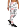 Pink And Grey Cow Print Women's Joggers-grizzshop