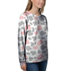 Pink And Grey Cow Print Women's Sweatshirt-grizzshop