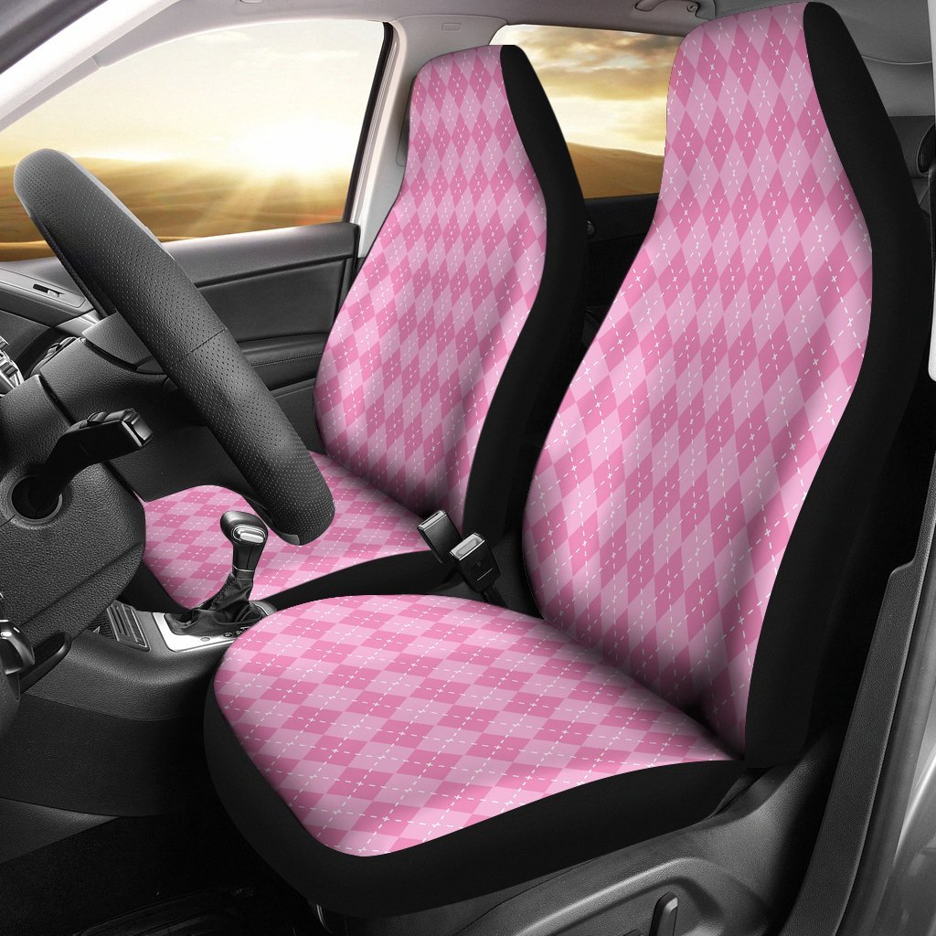 Pink Argyle Car Seat Covers-grizzshop