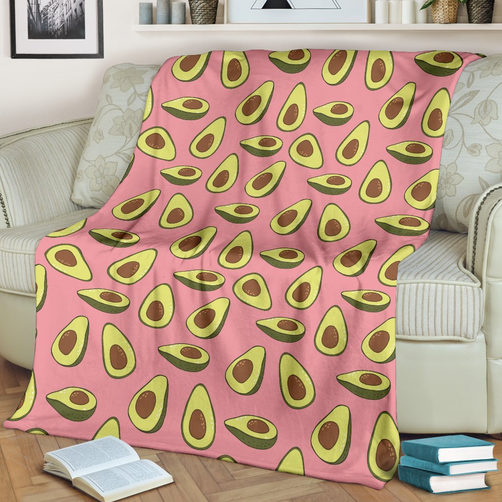 Pink Avocado Pattern Print Blanket-grizzshop