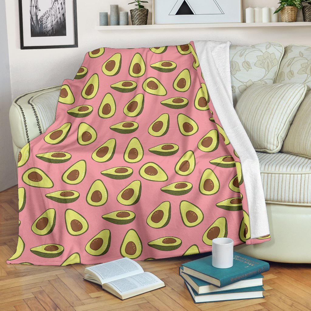 Pink Avocado Pattern Print Blanket-grizzshop