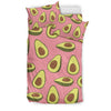 Pink Avocado Pattern Print Duvet Cover Bedding Set-grizzshop