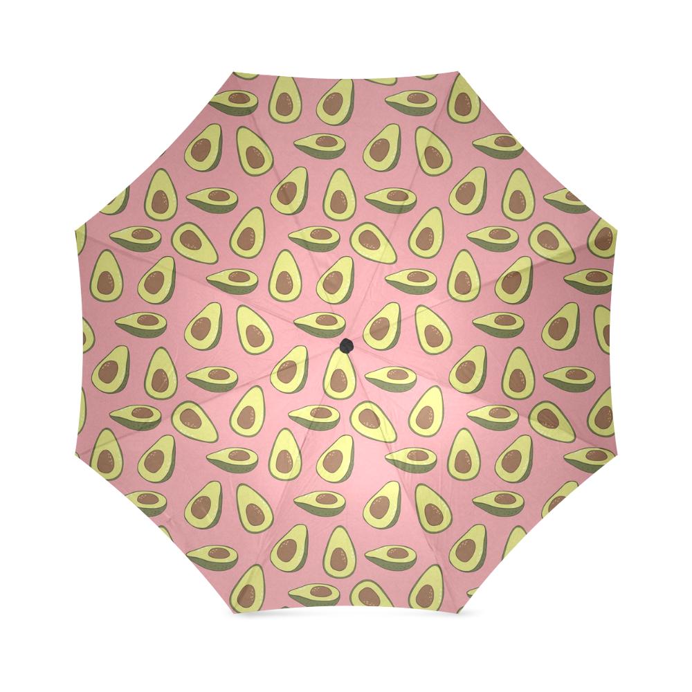 Pink Avocado Pattern Print Foldable Umbrella-grizzshop