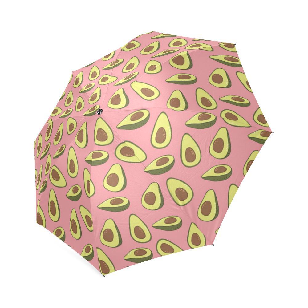 Pink Avocado Pattern Print Foldable Umbrella-grizzshop