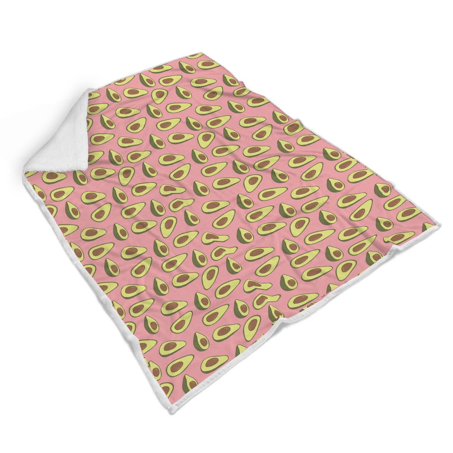 Pink Avocado Pattern Print Throw Blanket-grizzshop