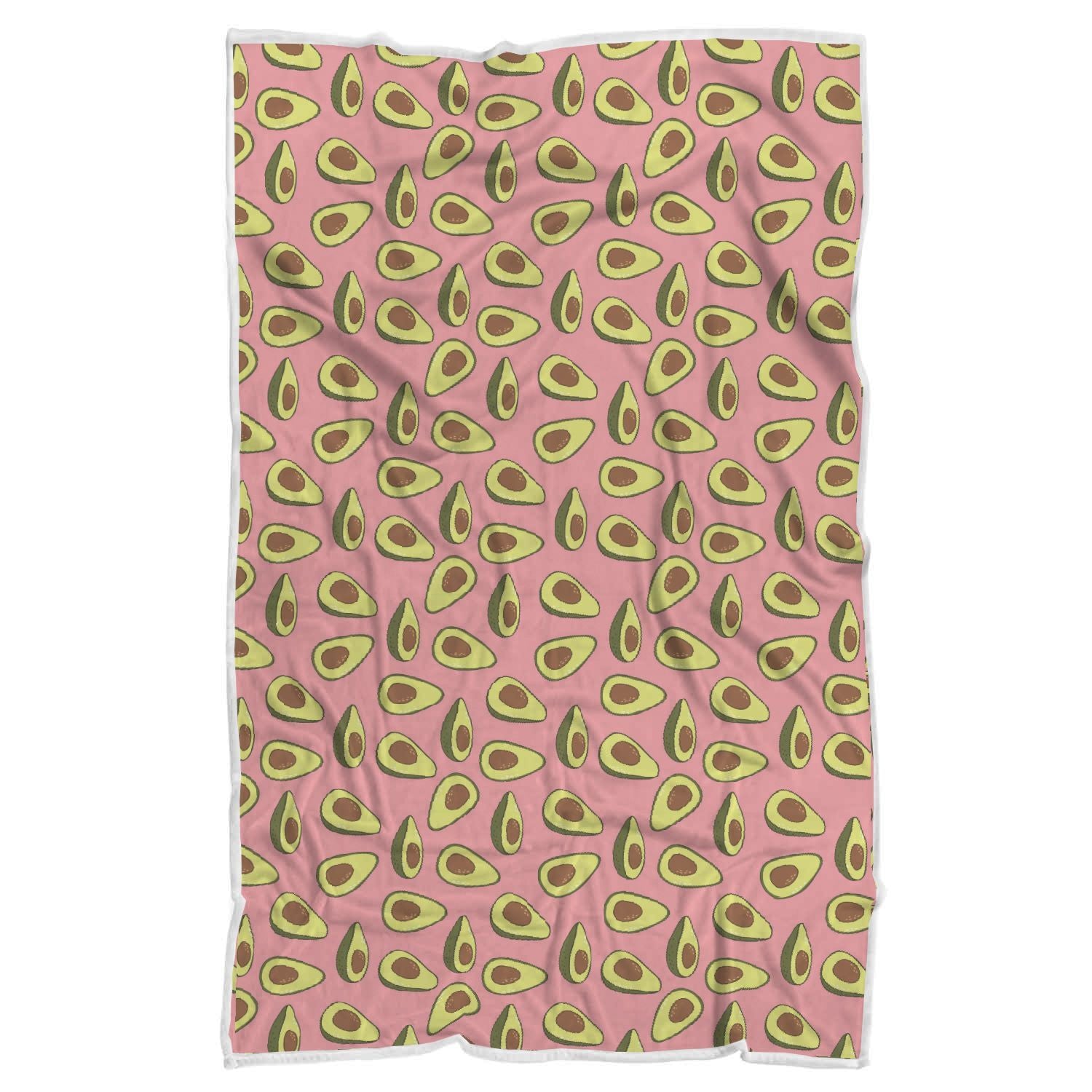 Pink Avocado Pattern Print Throw Blanket-grizzshop