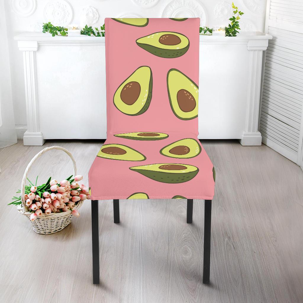 Pink Avocado Patttern Print Chair Cover-grizzshop