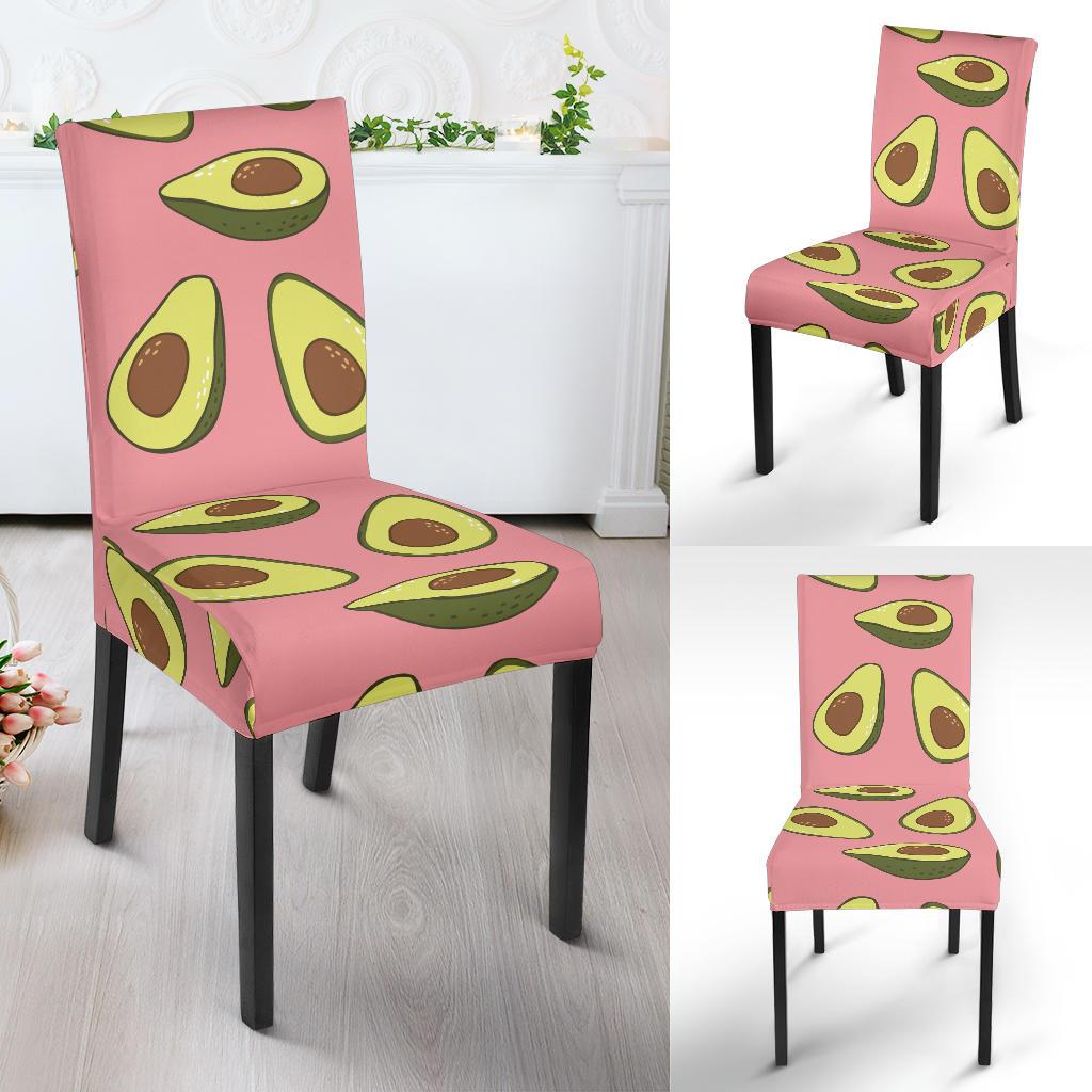 Pink Avocado Patttern Print Chair Cover-grizzshop