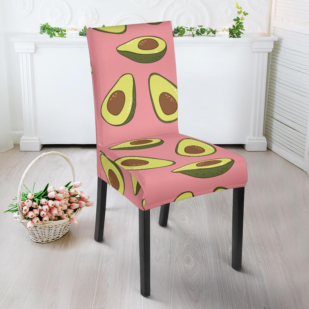 Pink Avocado Patttern Print Chair Cover-grizzshop