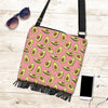 Pink Avocado Patttern Print Crossbody Bags-grizzshop